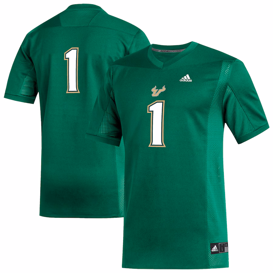 Men's adidas #1 Green South Florida Bulls Replica Football Jersey - Jersey