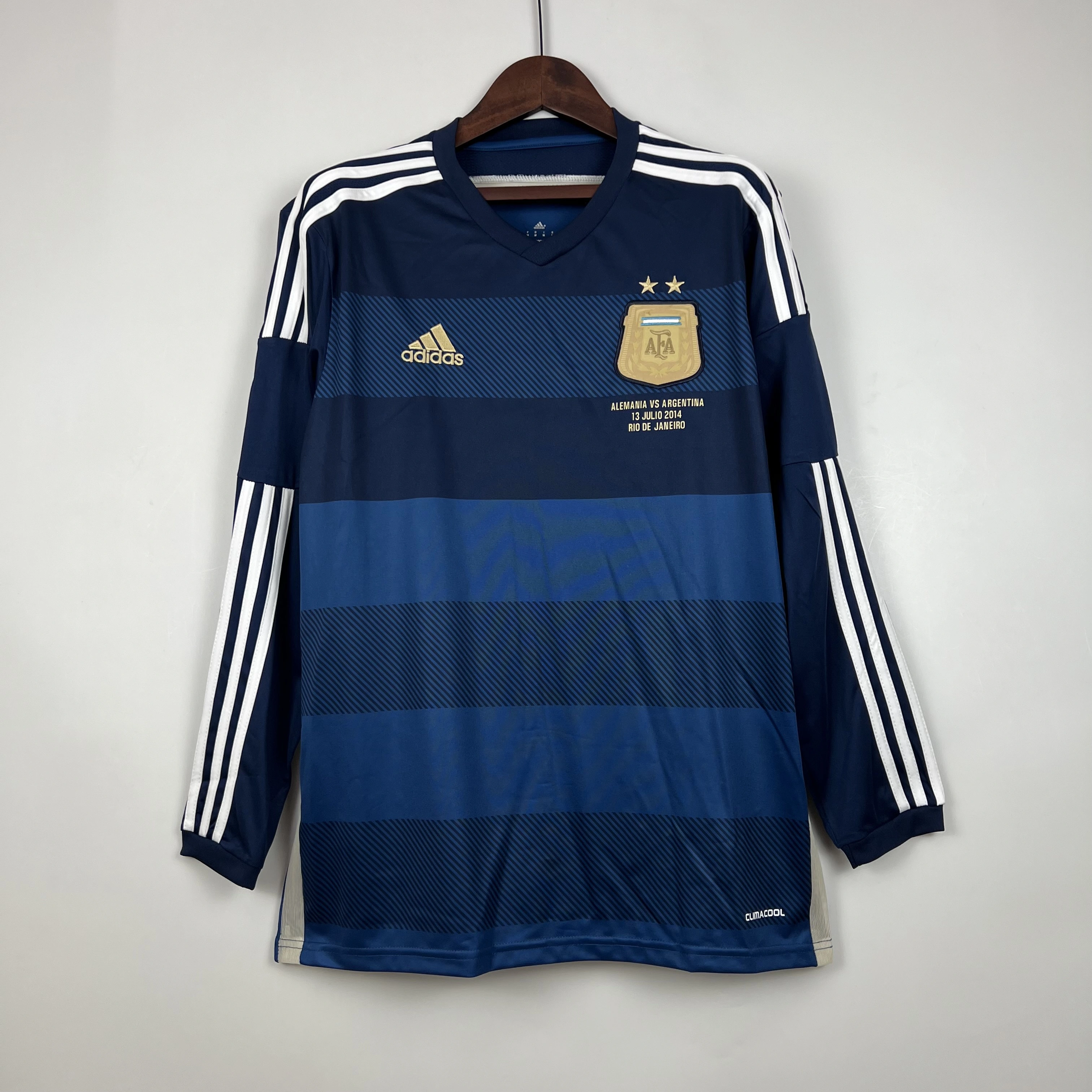 Argentina Retro Jersey Custom Away Long Sleeve Football Jersey 2014 - Jersey