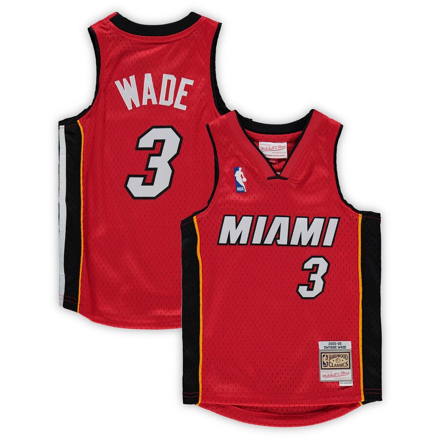 Preschool Miami Heat Dwyane Wade Mitchell & Ness Red 2005-06 Hardwood Classics Player Jersey - Jersey