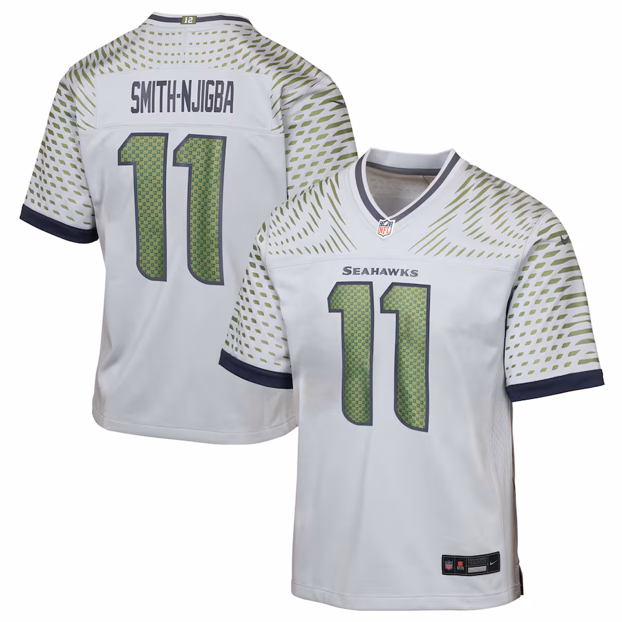 Youth Seattle Seahawks Jaxon Smith-Njigba Nike Wolf Gray 2025 Rivalries Collection Game Jersey - Jersey