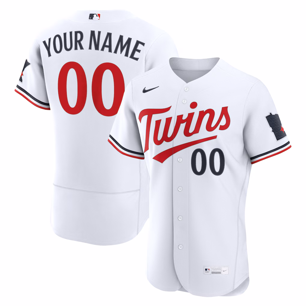Men's Minnesota Twins Nike White Home Authentic Custom Jersey - Jersey