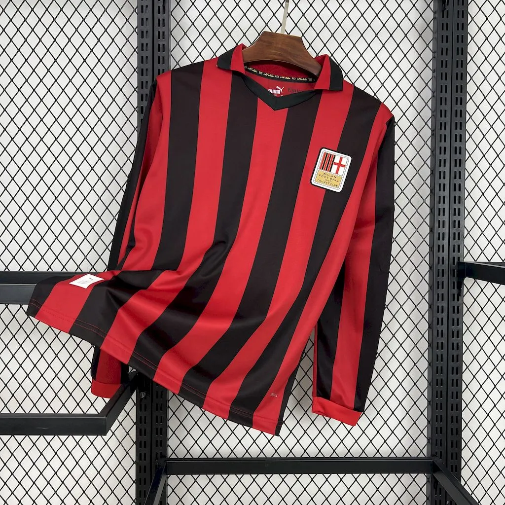 AC Milan Soccer Jersey 125th Anniversary Long Sleeve Custom Shirt 2024/25 - Jersey