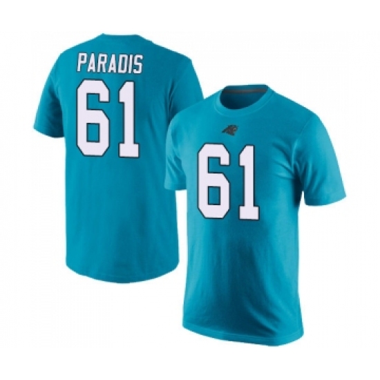 Football Men's Carolina Panthers #61 Matt Paradis Blue Rush Pride Name & Number T-Shir - Jersey