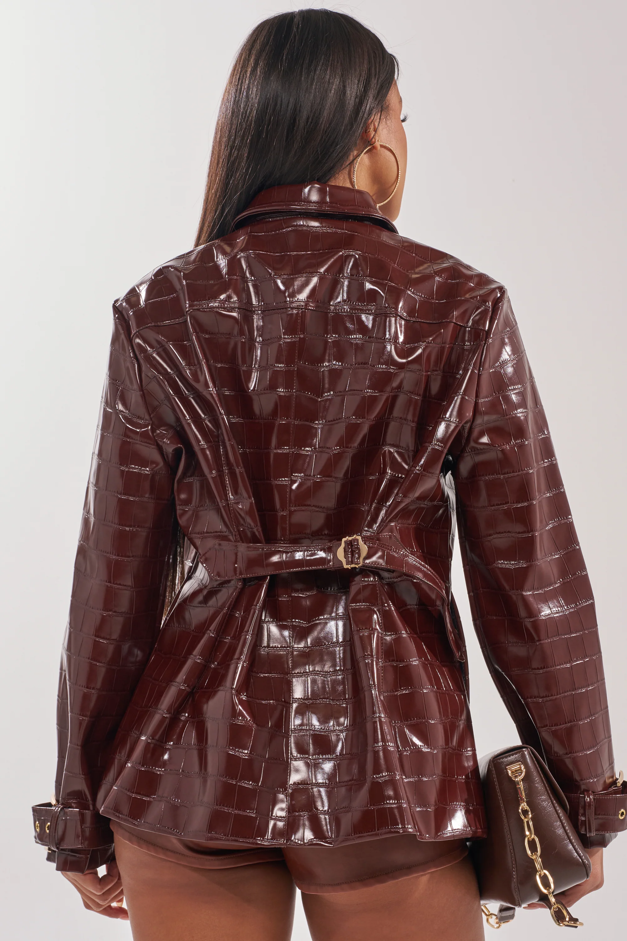 DONT STOP NOW FAUX LEATHER BUTTON DOWN - Akira Wear