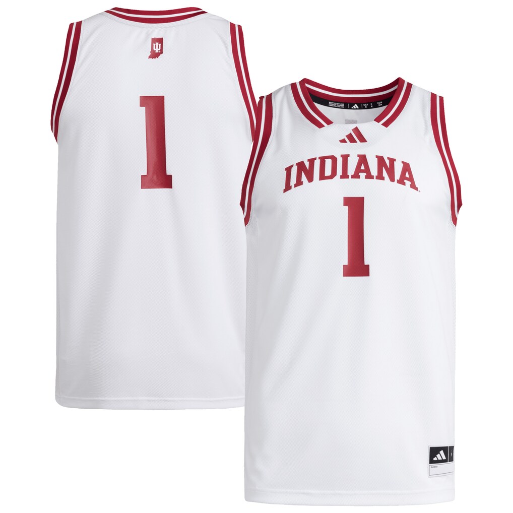 Men's adidas #1 White Indiana Hoosiers Replica Swingman Jersey - Jersey