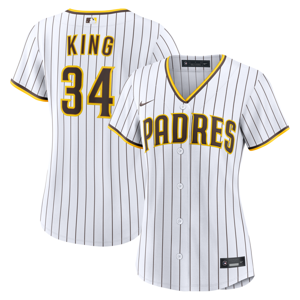 Women's San Diego Padres Michael King Nike White Home Replica Jersey - Jersey