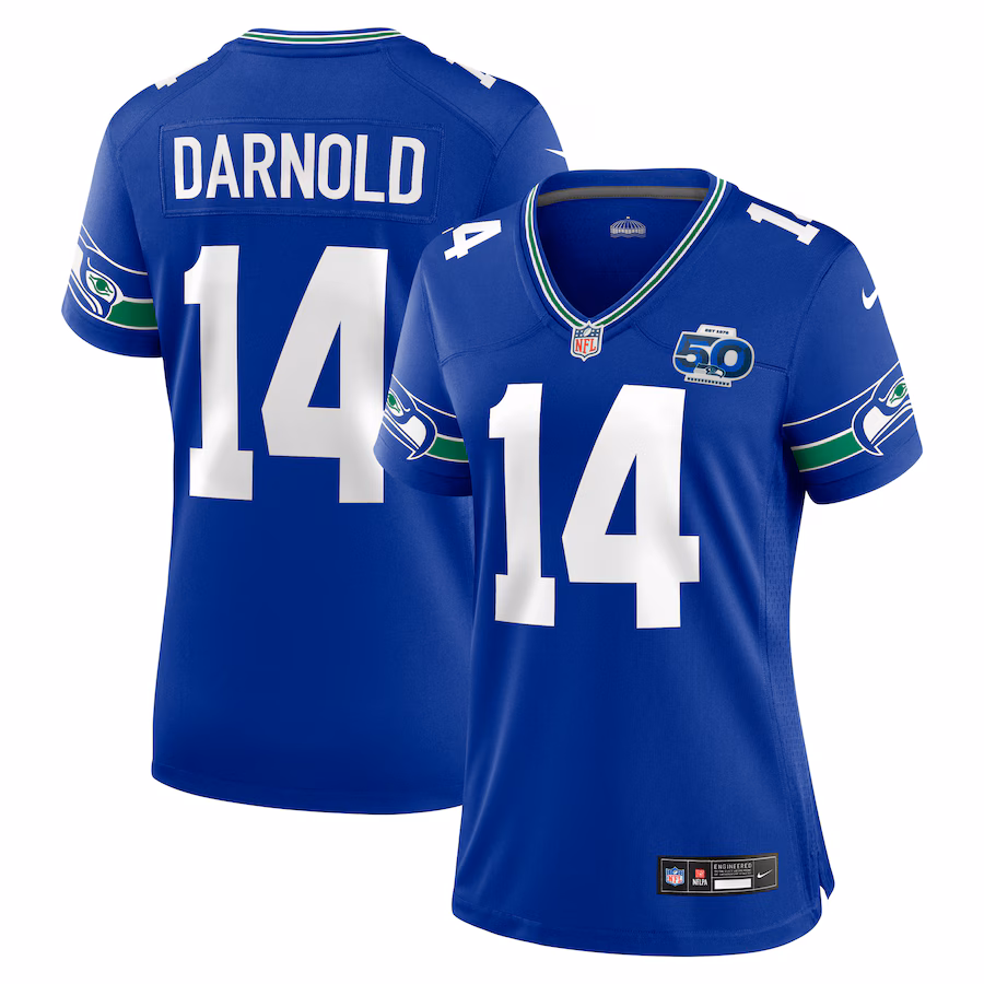 Women's Seattle Seahawks Sam Darnold Nike Royal Alternate 2 50th Season Game Jersey - Jersey