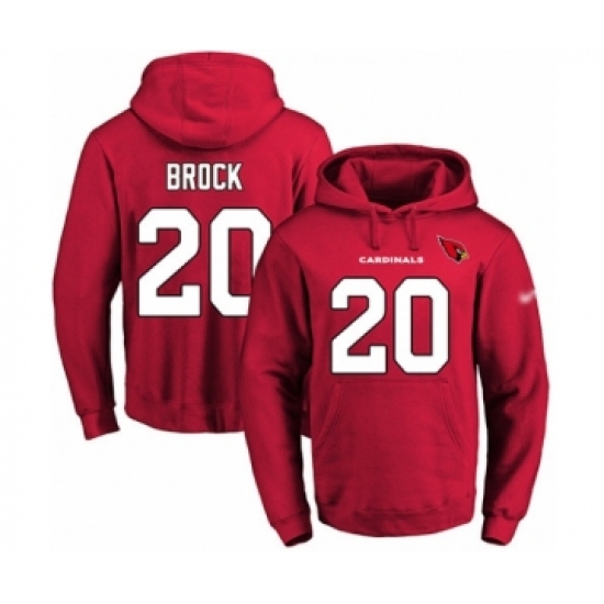 Football Men's Arizona Cardinals #20 Tramaine Brock Red Name & Number Pullover Hoodie - Jersey