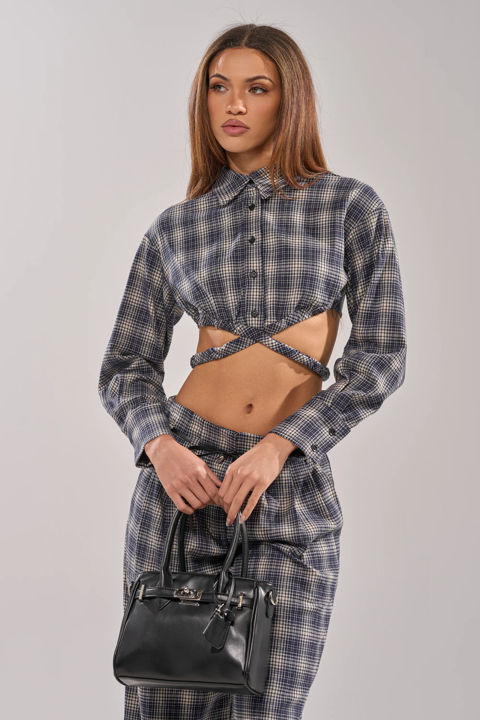 JANE PLAID BUTTON DOWN - Akira Wear