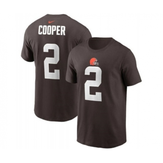 Men's Cleveland Browns #2 Amari Cooper 2022 Brown Name & Number T-Shirt - Jersey