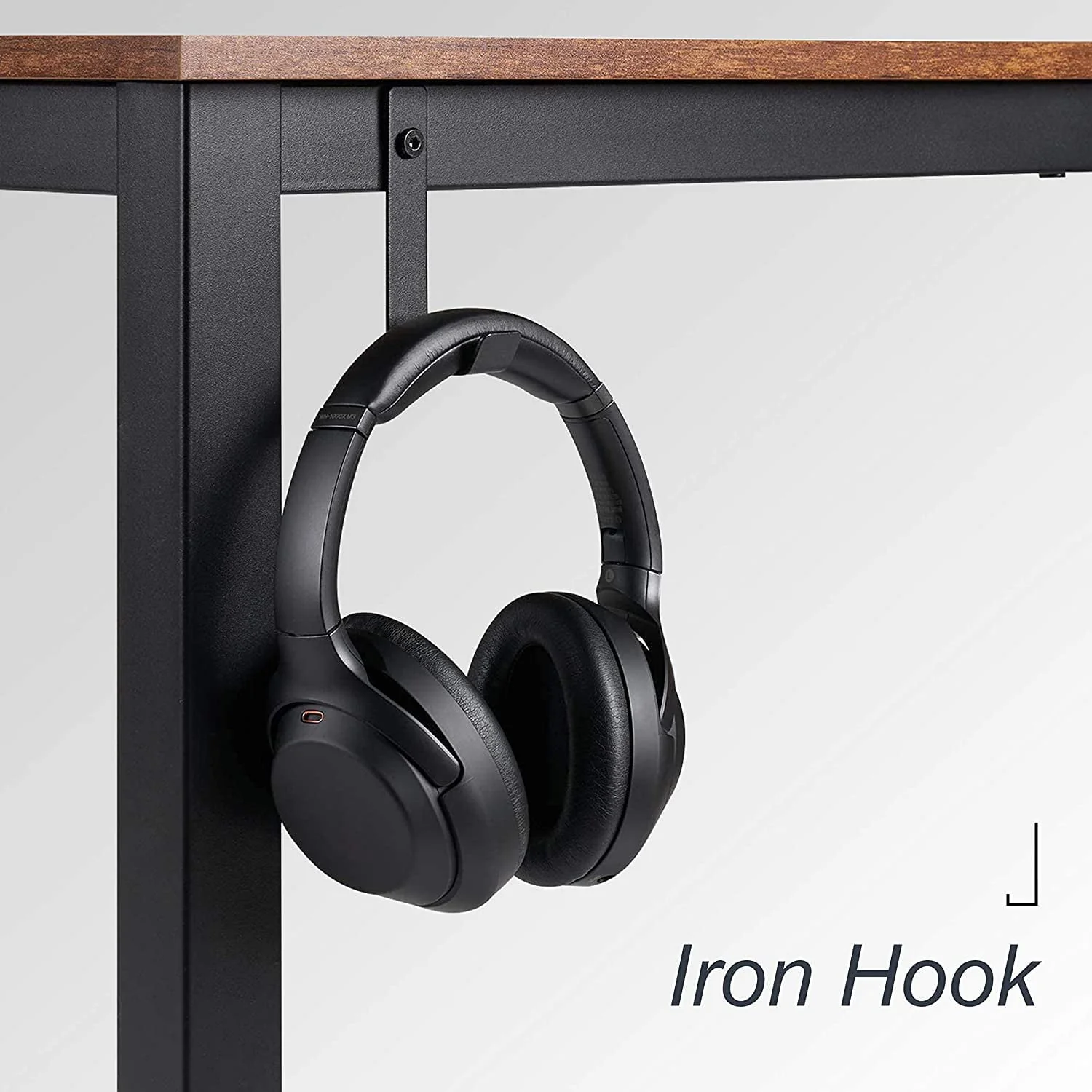 Arlopu 55'' Computer Desk with Monitor Stand, Home Office Desk, Sturdy Writing Study Table PC Laptop Table with Headphone Hook