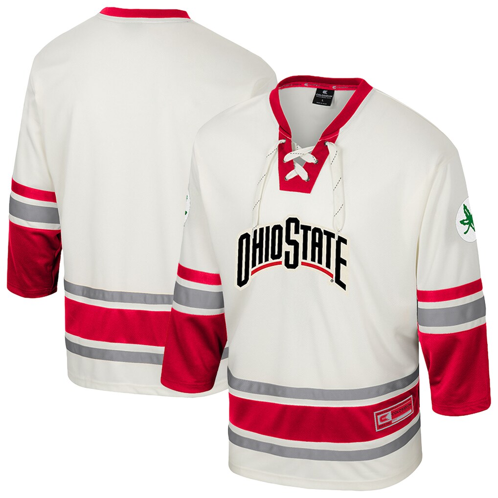 Men's Colosseum Cream Ohio State Buckeyes Puck Proud Fashion Hockey Jersey - Jersey