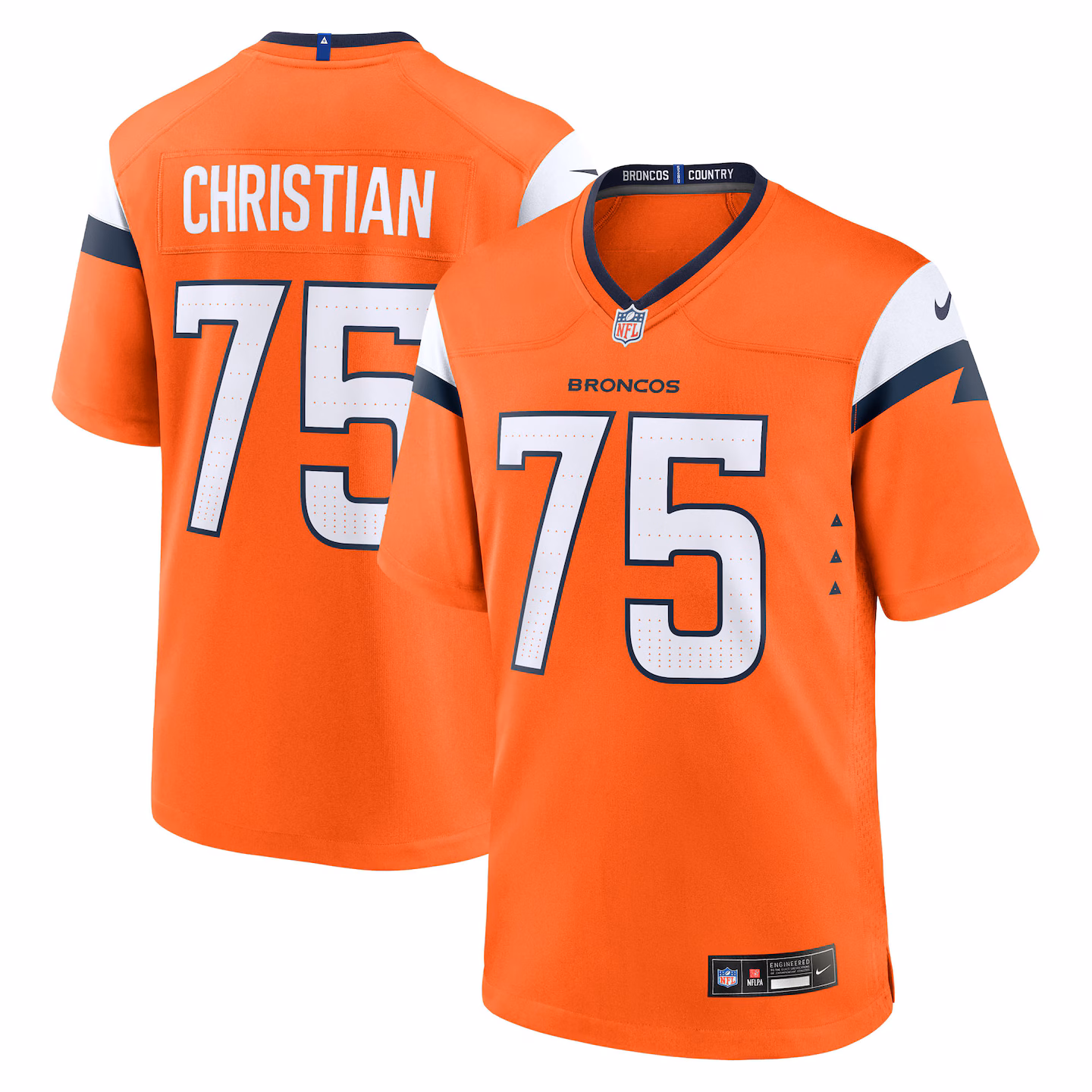 Men's Denver Broncos Geron Christian Nike Orange Team Game Jersey - Jersey