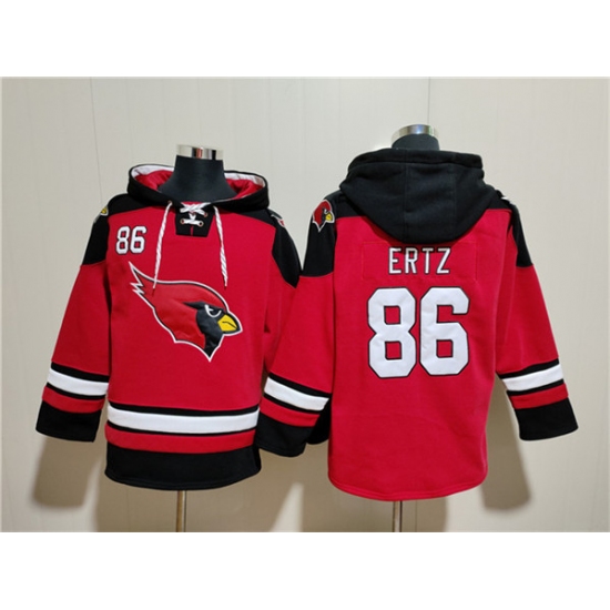 Men's Arizona Cardinals #86 Zach Ertz Red Ageless Must-Have Lace-Up Pullover Hoodie - Jersey