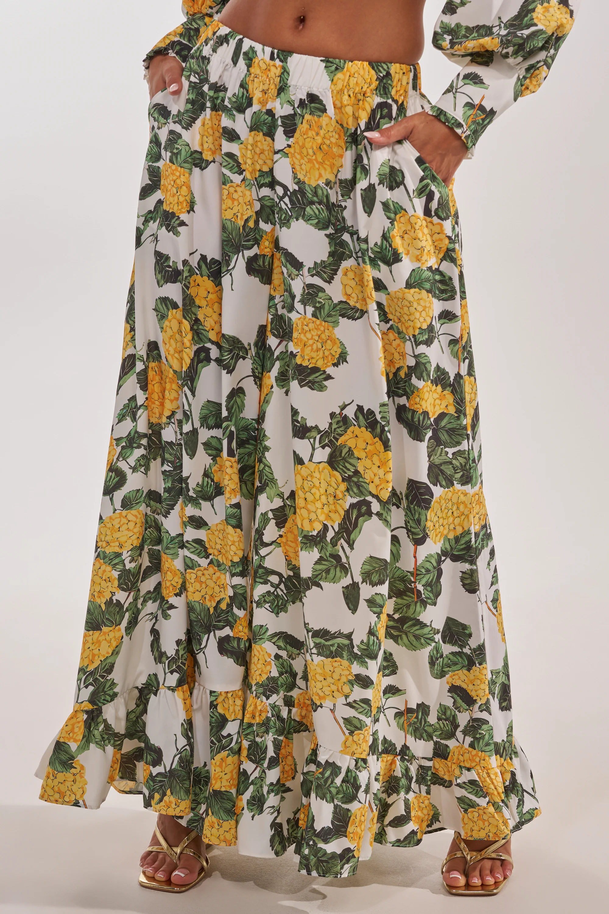 JULIE FLORAL WIDE LEG RUFFLE PANT - Akira Wear