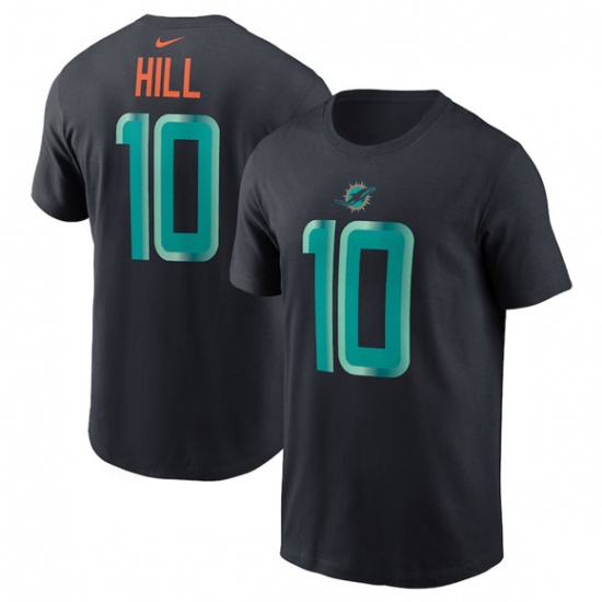 Men's Miami Dolphins #10 Tyreek Hill Black 2025 Rivalries Collection Player Name & Number T-Shirt - Jersey