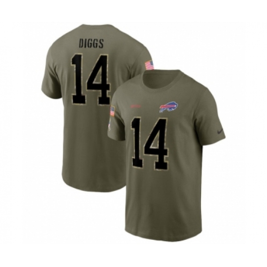 Men's Buffalo Bills #14 Stefon Diggs 2022 Olive Salute to Service T-Shirt - Jersey
