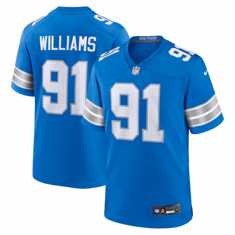 Men's Detroit Lions Tyleik Williams Nike Blue Team Game Jersey - Jersey