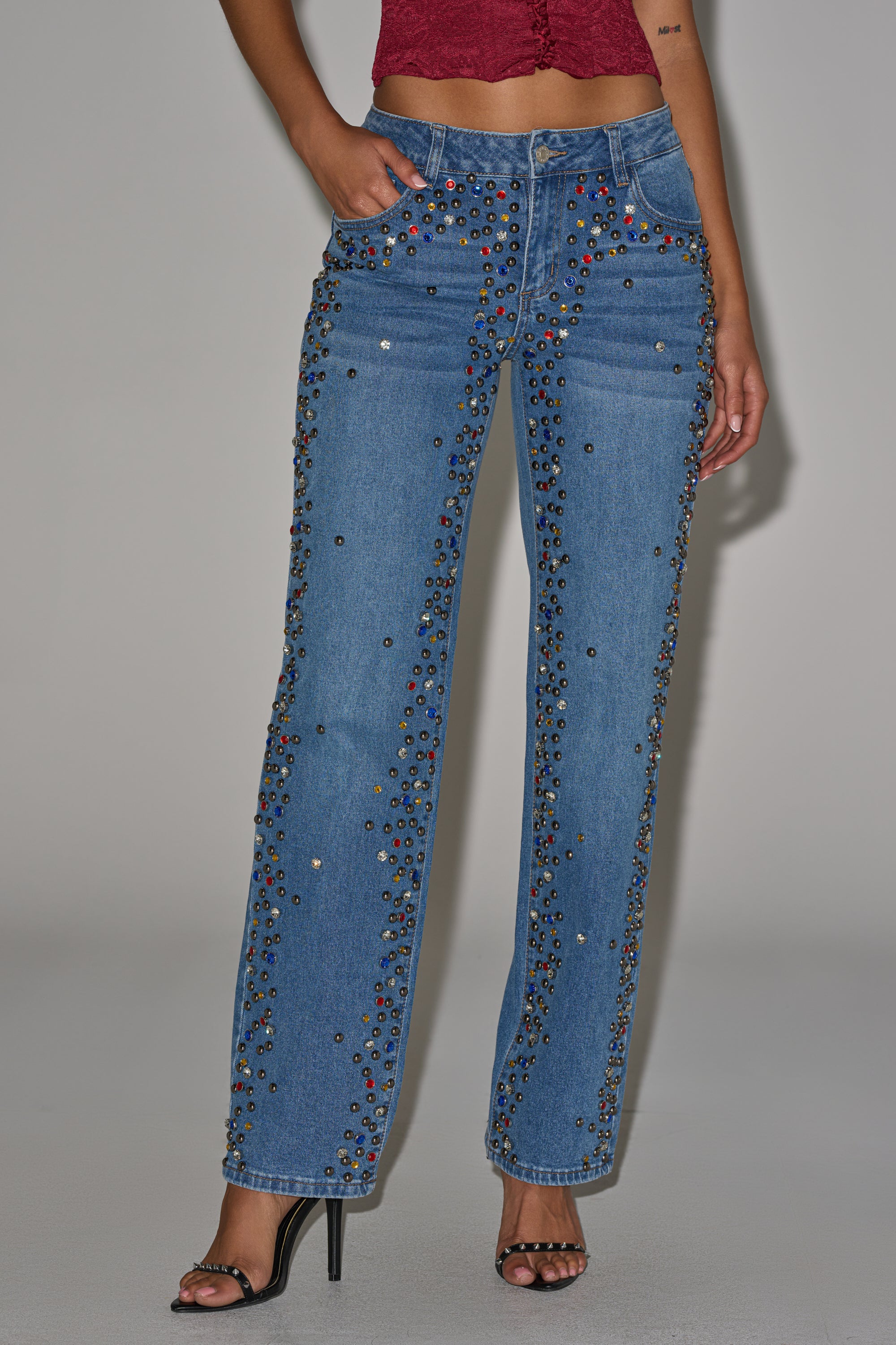 JESSIE RHINESTONE DENIM - Akira Wear