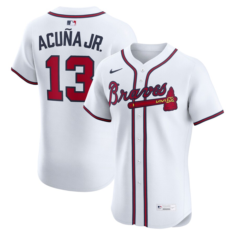 Men's Atlanta Braves Ronald Acuña Jr. Nike White Home Elite Player Jersey - Jersey