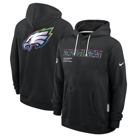 Men's Philadelphia Eagles Black 2025 Crucial Catch Dri-FIT Hoodie - Jersey