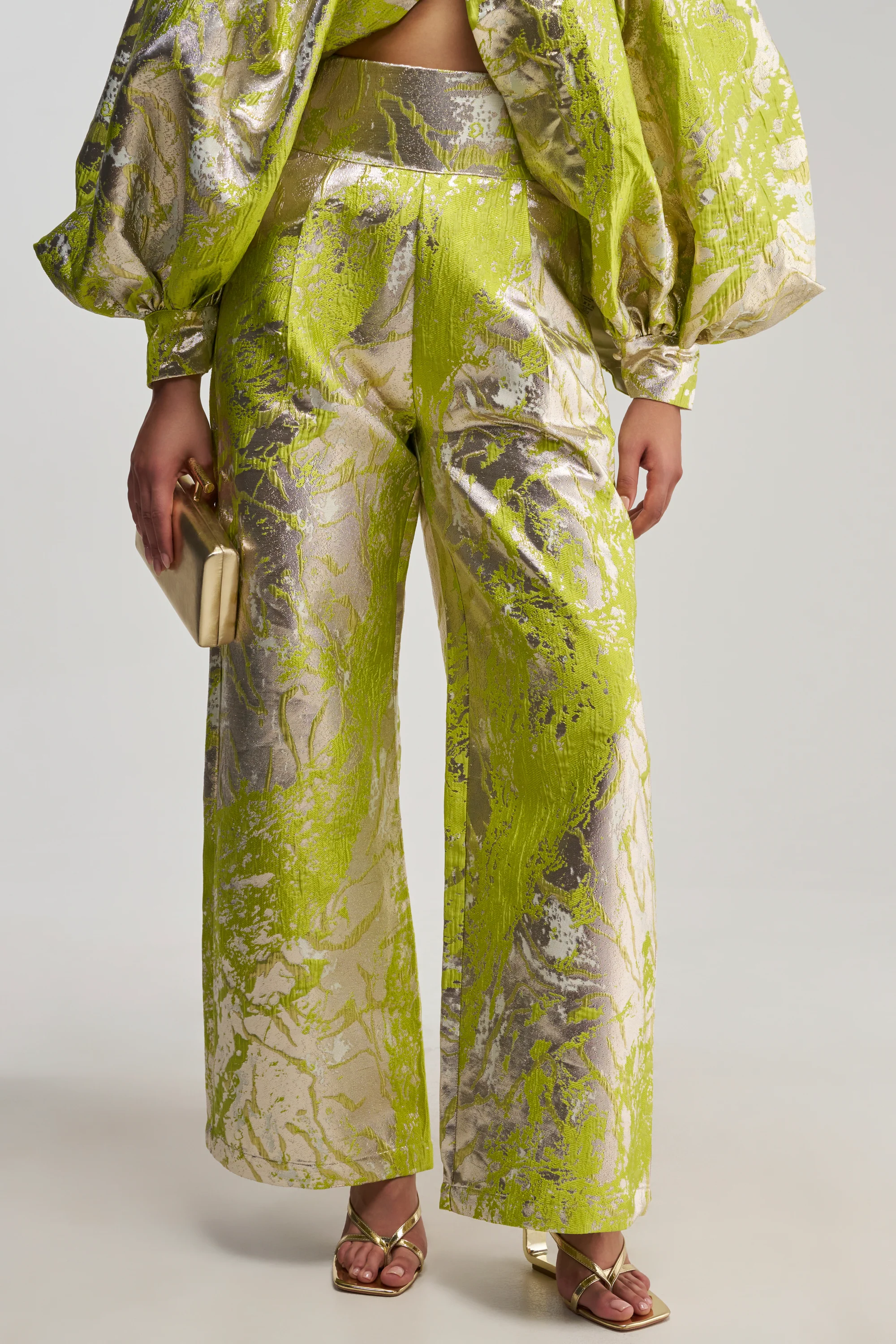ELECTRIC GARDEN BROCADE PALAZZO PANT - Akira Wear