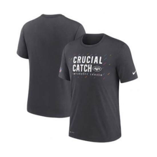 Men's New York Jets Charcoal 2021 Crucial Catch Performance T-Shirt - Jersey