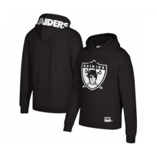 Men's Las Vegas Raiders Mitchell & Ness Black Logo Big Face Pullover Hoodie - Jersey