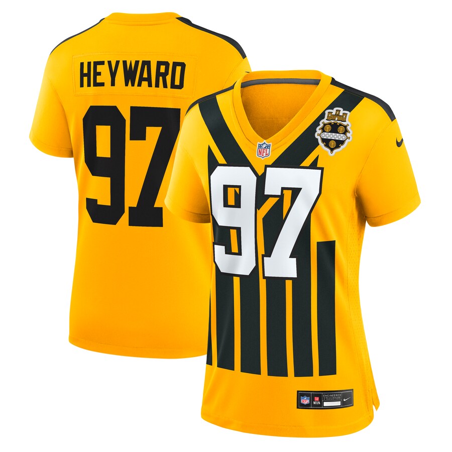 Women's Pittsburgh Steelers Cameron Heyward Nike Gold Alternate 1933 Throwback Game Jersey - Jersey