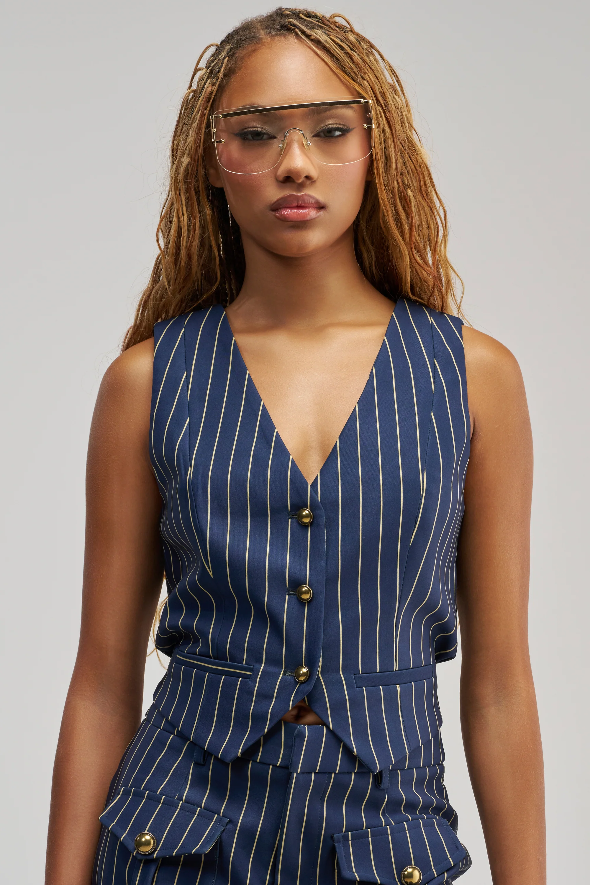 SUNDAY PINSTRIPE VEST - Akira Wear