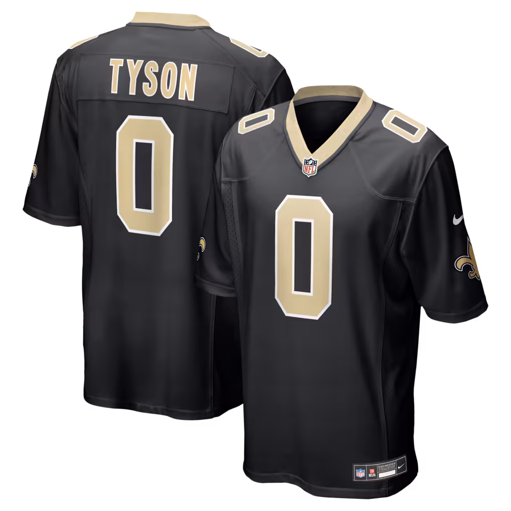 Men's New Orleans Saints Jordyn Tyson Nike Black 2026 NFL Draft First Round Pick No. 8 Team Game Jersey - Jersey