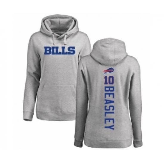 Football Women's Buffalo Bills #10 Cole Beasley Ash Backer Pullover Hoodie - Jersey