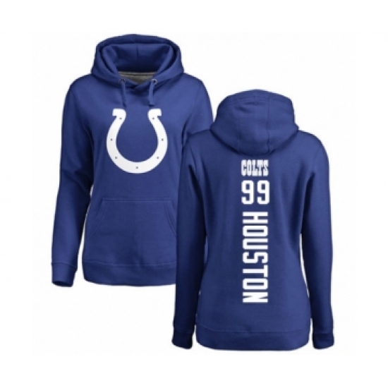 Football Women's Indianapolis Colts #99 Justin Houston Royal Blue Backer Pullover Hoodie - Jersey