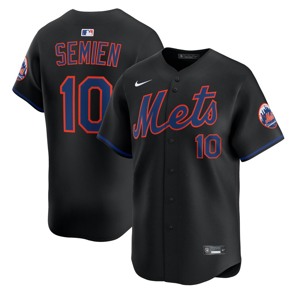 Men's New York Mets Marcus Semien Nike Black Alternate Limited Jersey - Jersey