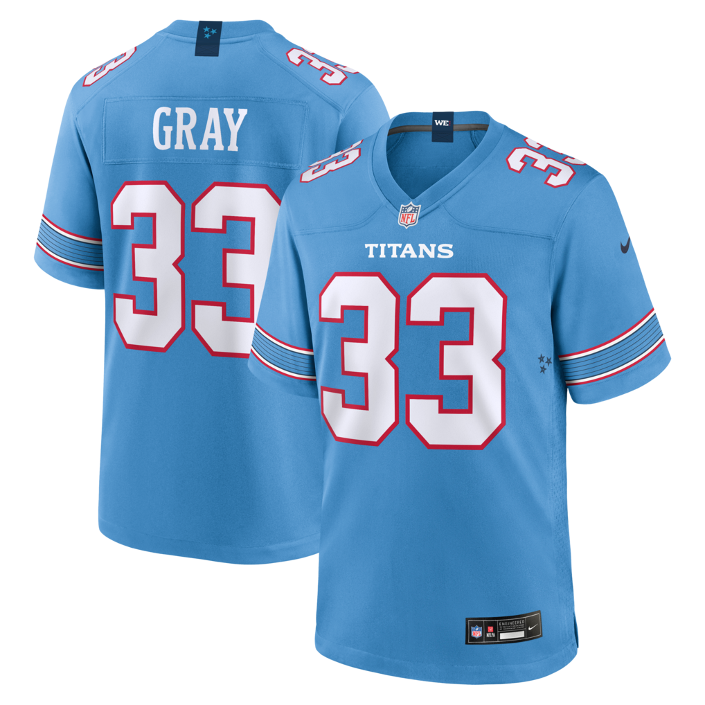 Men's Tennessee Titans Cedric Gray Nike Light Blue Game Jersey - Jersey