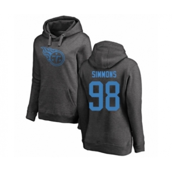 Football Women's Tennessee Titans #98 Jeffery Simmons Ash One Color Pullover Hoodie - Jersey