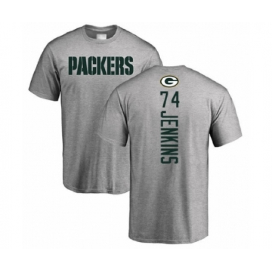 Football Green Bay Packers #74 Elgton Jenkins Ash Backer T-Shirt - Jersey