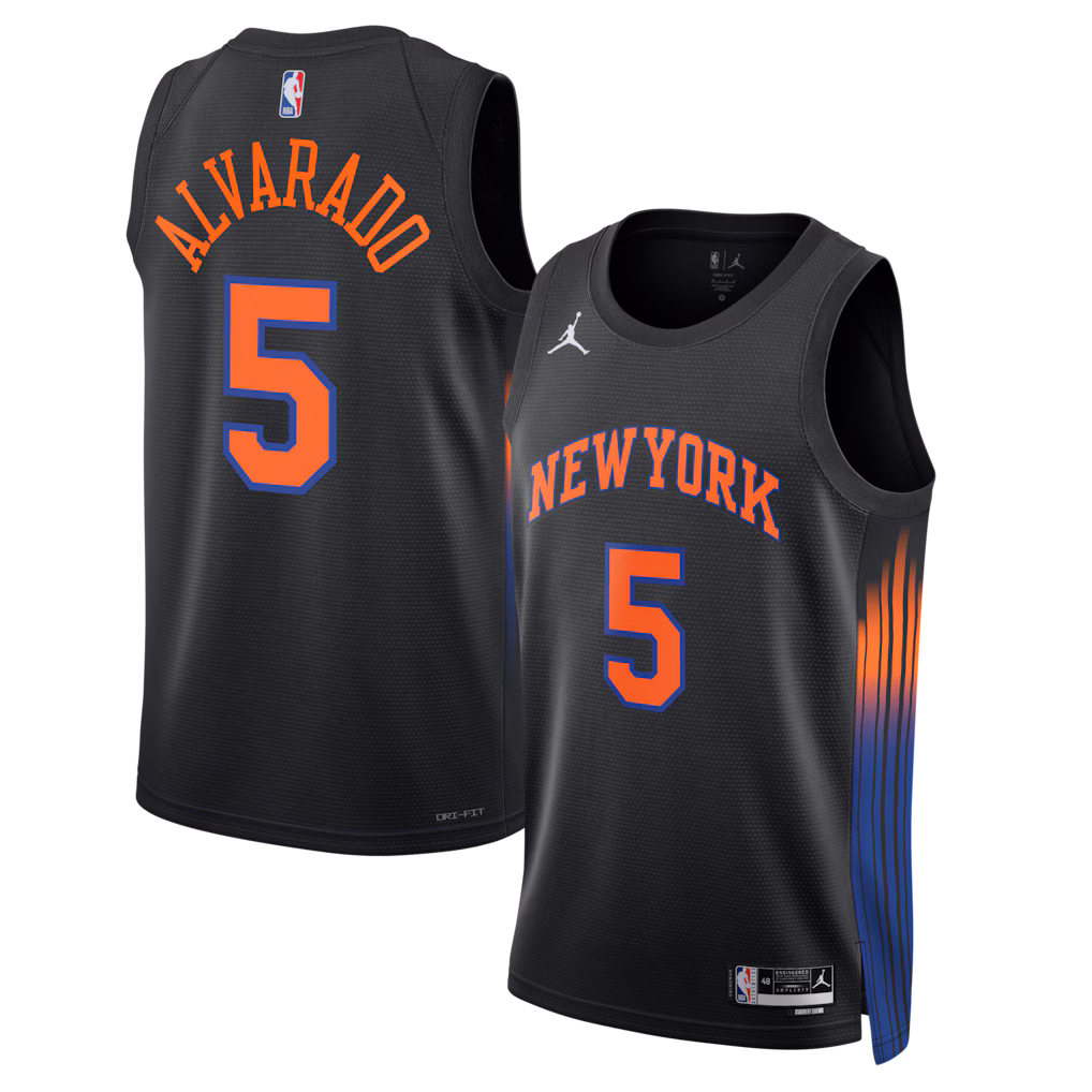 Unisex New York Knicks José Alvarado Jordan Brand Black Swingman Jersey - Statement Edition - Jersey