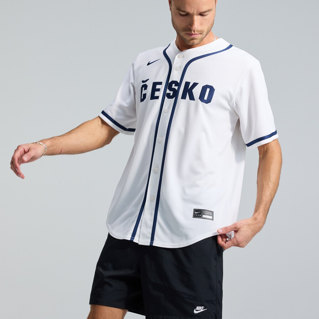 Men's Czech Republic Baseball Nike White 2026 World Baseball Classic Home Stadium Jersey - Jersey