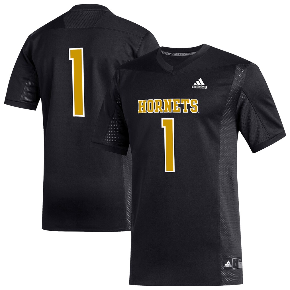 Men's adidas #1 Black Alabama State Hornets Replica Football Jersey - Jersey