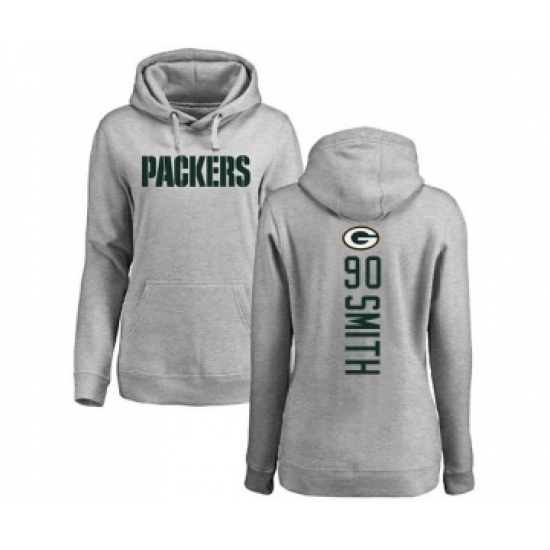 Football Women's Green Bay Packers #90 Za'Darius Smith Ash Backer Hoodie - Jersey