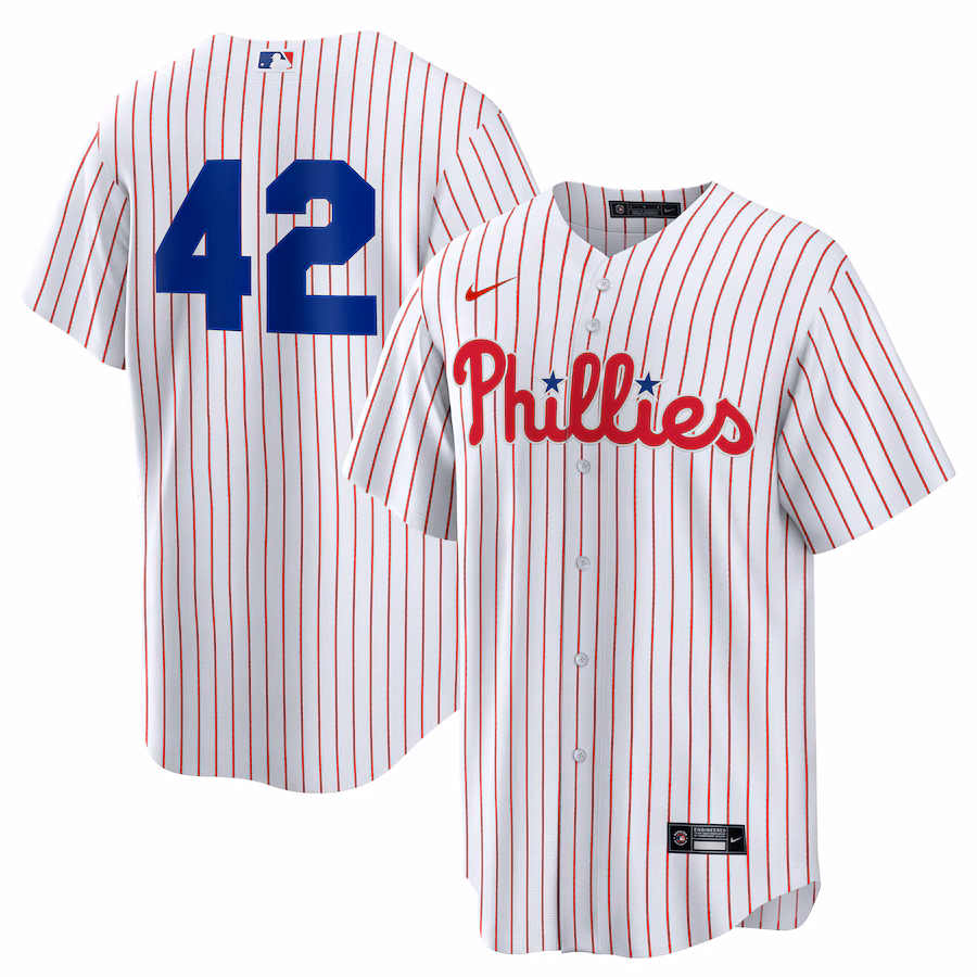 Men's Philadelphia Phillies Nike White Home 2025 Jackie Robinson Day Replica Jersey - Jersey