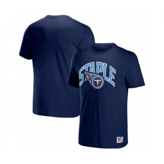 Men's Tennessee Titans x Staple Navy Logo Lockup T-Shirt - Jersey