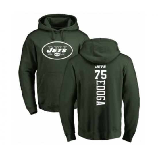 Football New York Jets #75 Chuma Edoga Green Backer Pullover Hoodie - Jersey