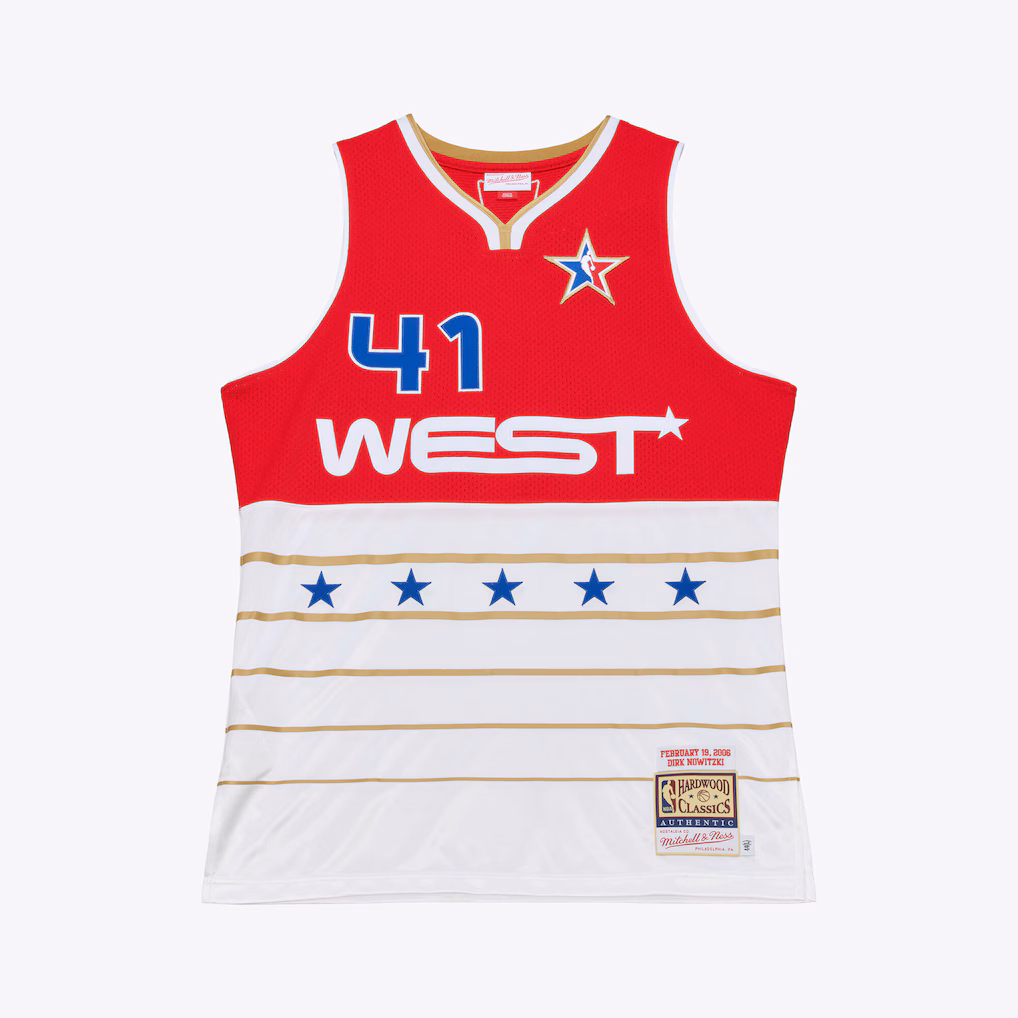 Men's 2006 NBA All-Star Game Dirk Nowitzki Mitchell & Ness Red/White Authentic Jersey - Jersey