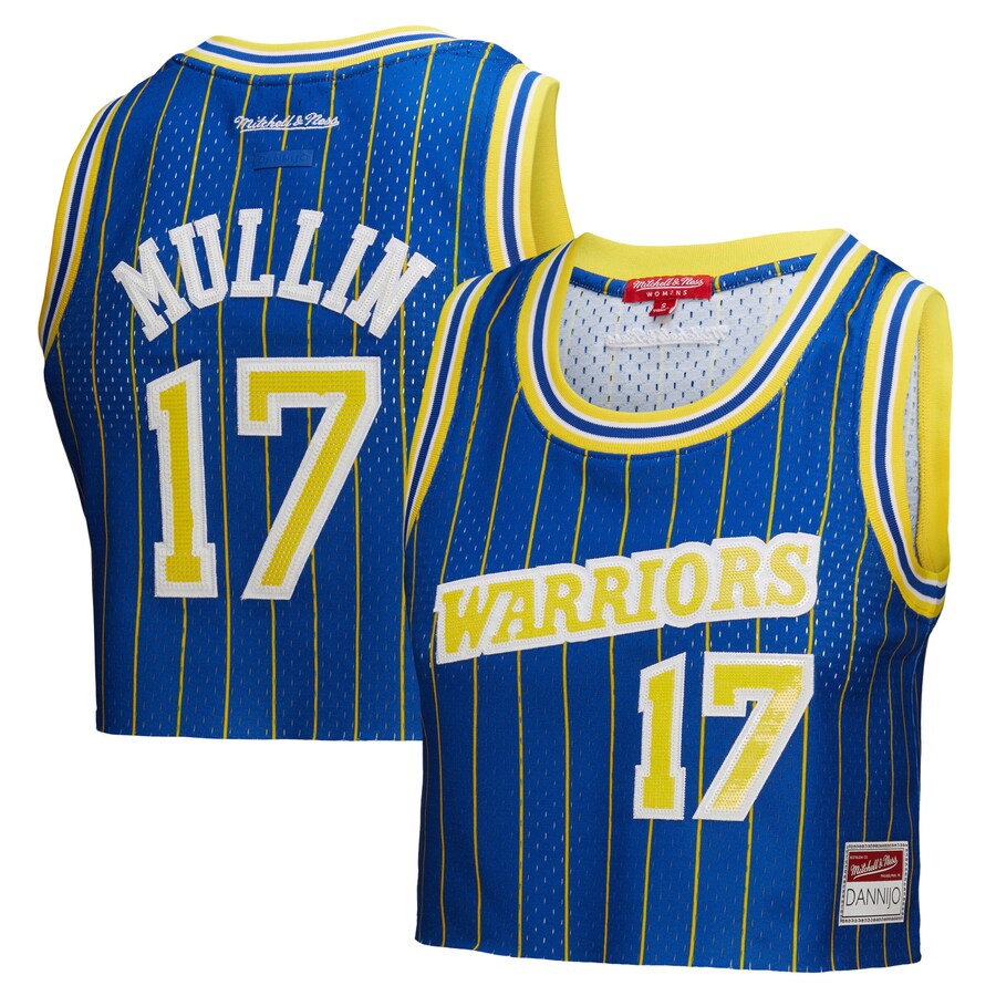 Women's Golden State Warriors Chris Mullin Mitchell & Ness x DANNIJO Royal Fashion Cropped Basketball Jersey - Jersey