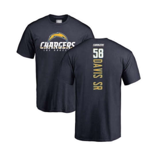 Football Los Angeles Chargers #58 Thomas Davis Sr Navy Blue Backer T-Shirt - Jersey