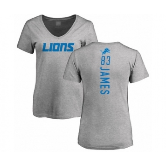 Football Women's Detroit Lions #83 Jesse James Ash Backer T-Shirt - Jersey
