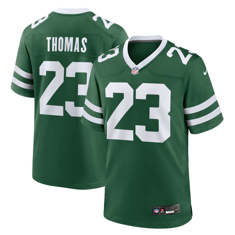 Men's New York Jets Azareye'h Thomas Nike Legacy Green Team Game Jersey - Jersey