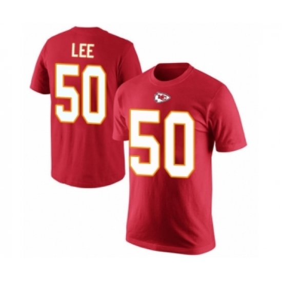 Football Men's Kansas City Chiefs #50 Darron Lee Red Rush Pride Name & Number T-Shirt - Jersey